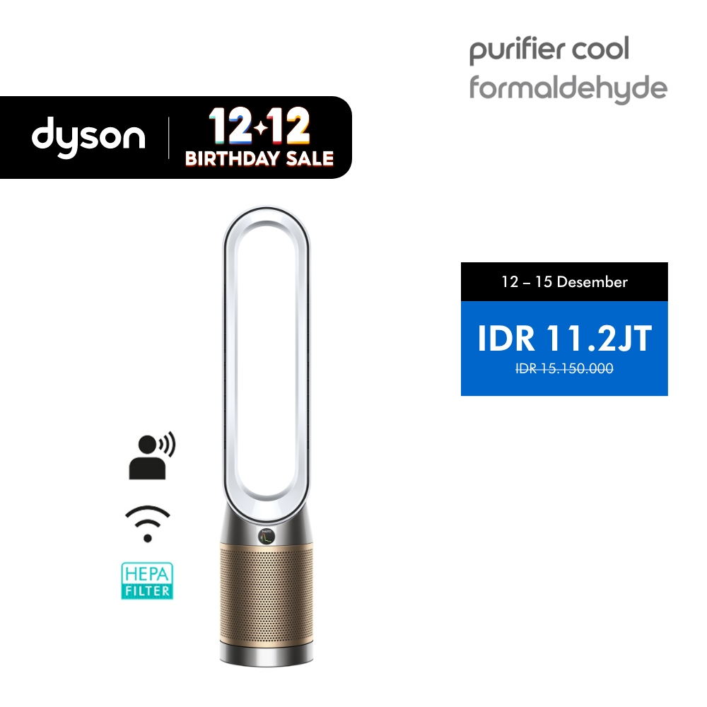 Dyson Purifier Cool ™ Formaldehyde Air Purifier TP09 (White/Gold) - Penjernih Udara | Menangkap debu