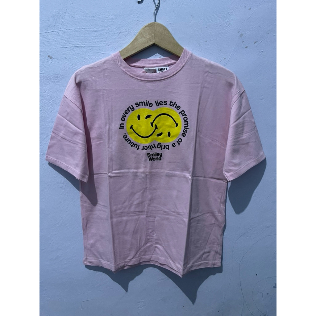 Kaos Cewek Zara X Smiley World Original Second