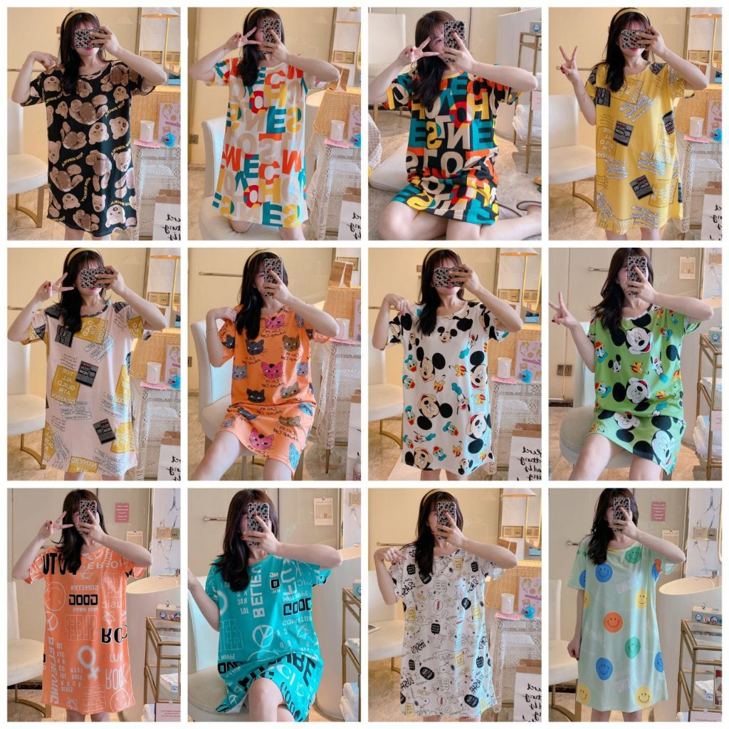 Baju Tidur Daster Kaos Wanita – Sexy Sleepwear Import Murah Meriah Murce Kekinian