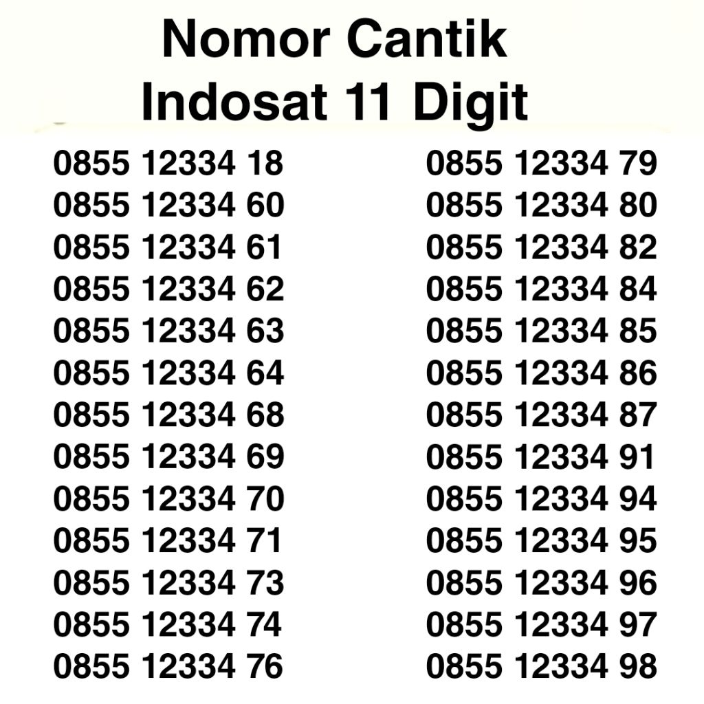 Nomor Cantik Indosat 11 Digit, Nomor Cantik Im3 11 Digit, no cantik Indosat bagus rapih 0816