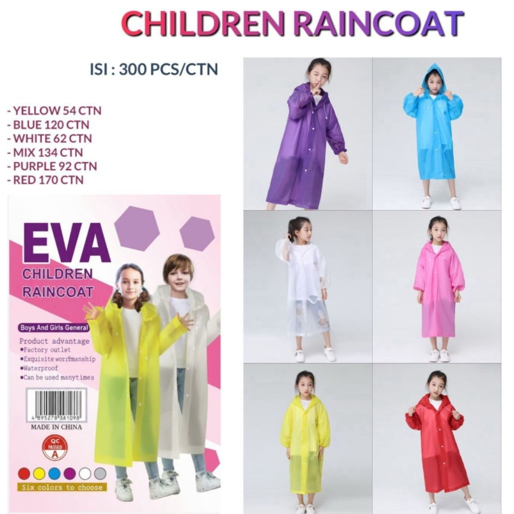 Jas Hujan Anak Raincoat Anak Bahan Eva Ponco Jas Hujan anak EVA Clean Bagus