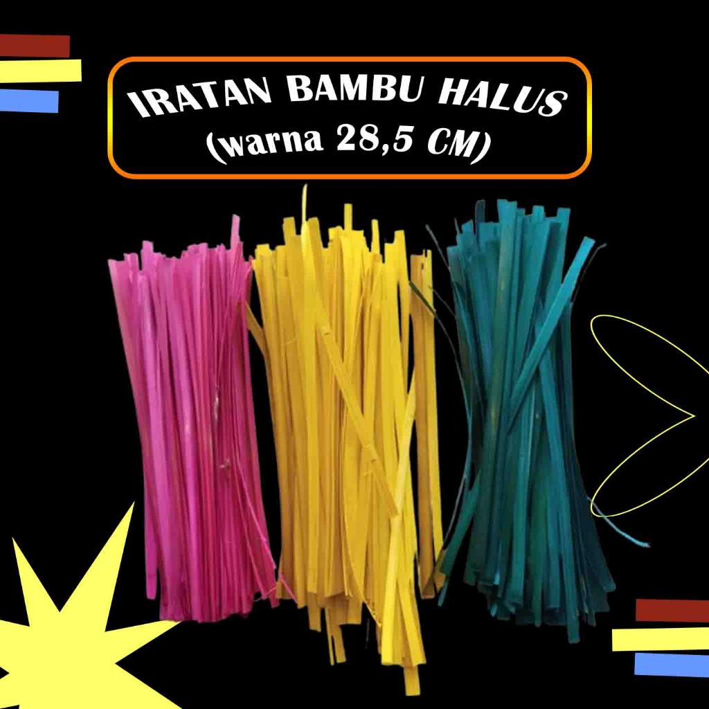 IRATAN BAMBU WARNA ISI 100PCS , UNTUK ANYAMAN KERAJINAN UKURAN 28,5CM