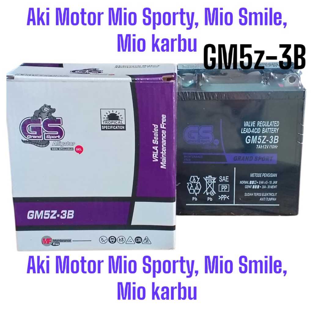 Aki Motor Mio Sporty / Mio Smile / Mio Garnis GM5Z-3B Kering GS GRAND SPORT   Mio Sporty