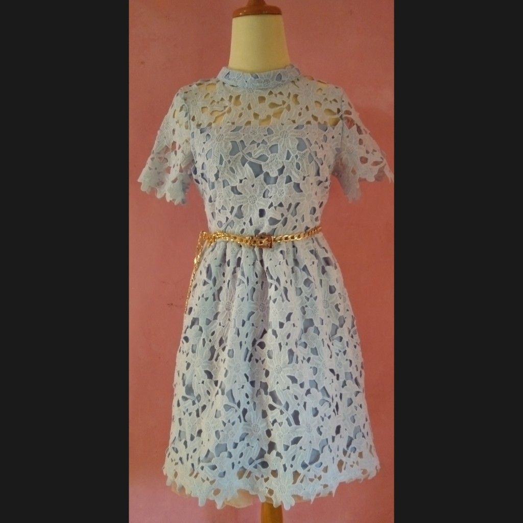 dress prada brukat mewah preloved