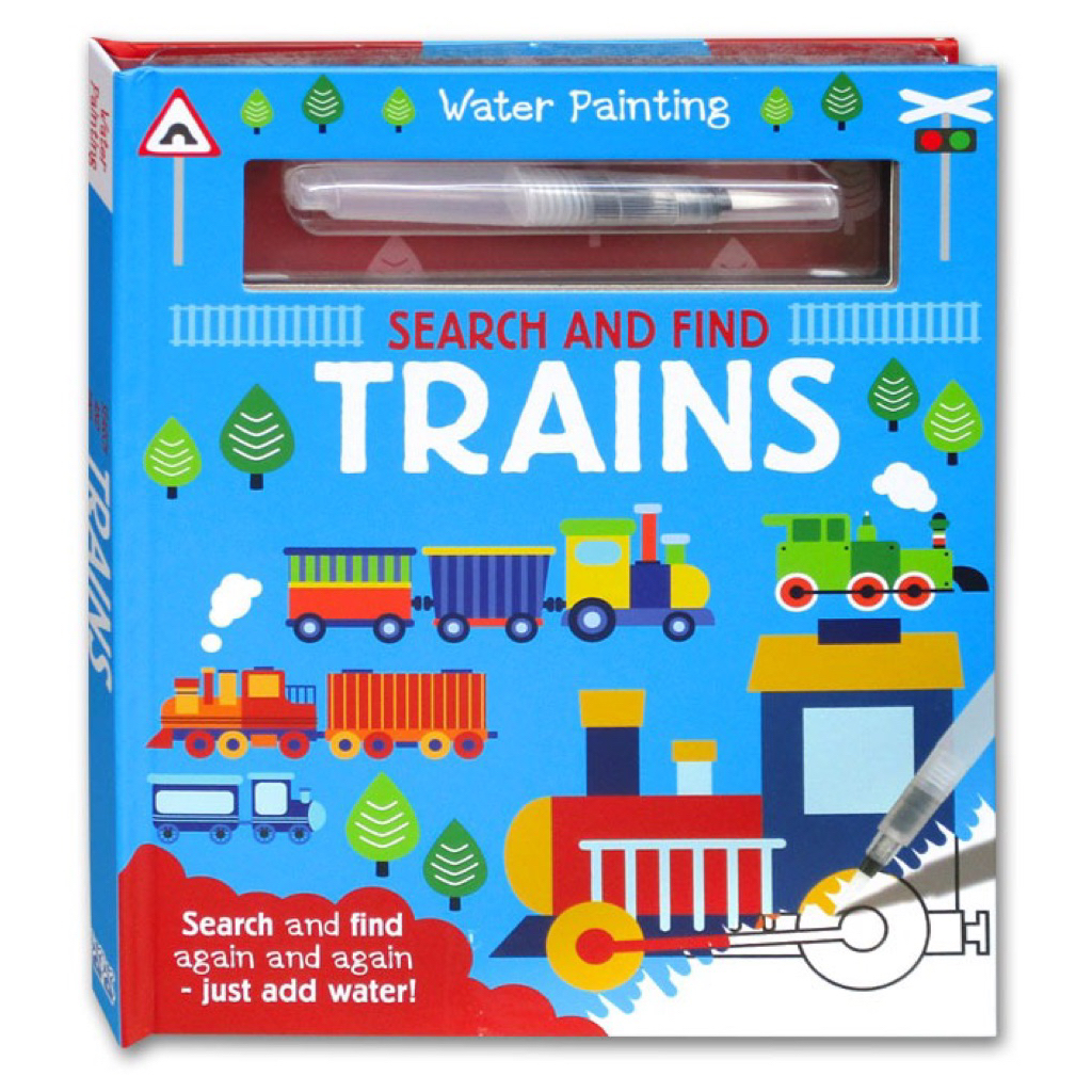 Water Painting Search and Find Trains Board Book (Search and Find Again and Again - Just Add Water)