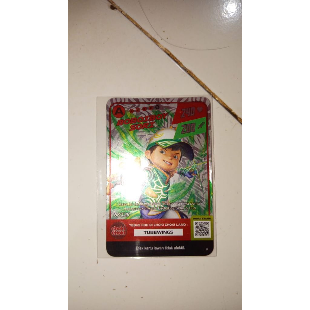 Boboiboy sori 68/126 Choki Choki card Indonesia batch 1