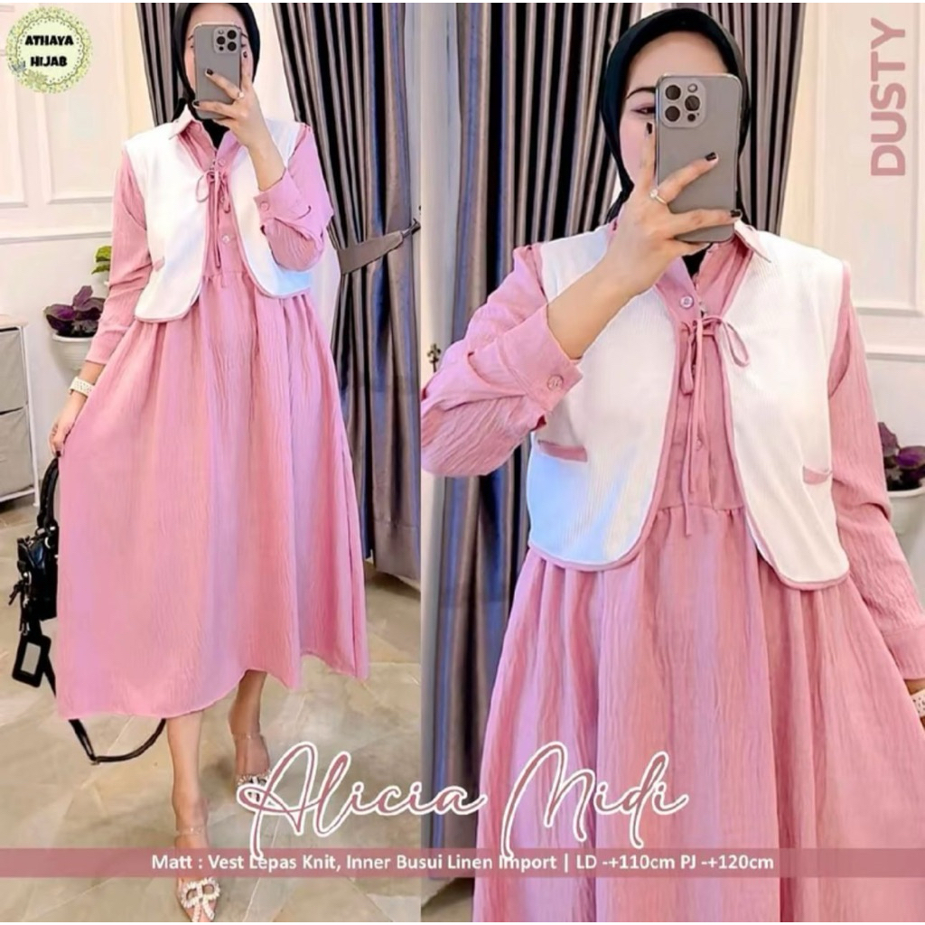 Alicia Midi dress gamis Lebaran