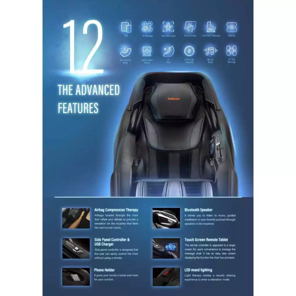 Second Paket Bundling Kursi Pijat Elektrik TOKUYO 4DX Ultra TC-760 dan Treadmill Elektrik OB FIT 102