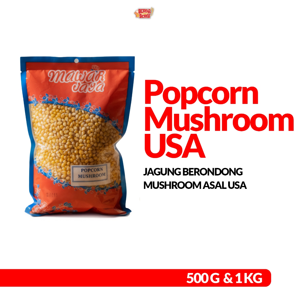 CROWN USA Popcorn Kernel Mushroom – Jagung Berondong Premium 500gr / 1KG