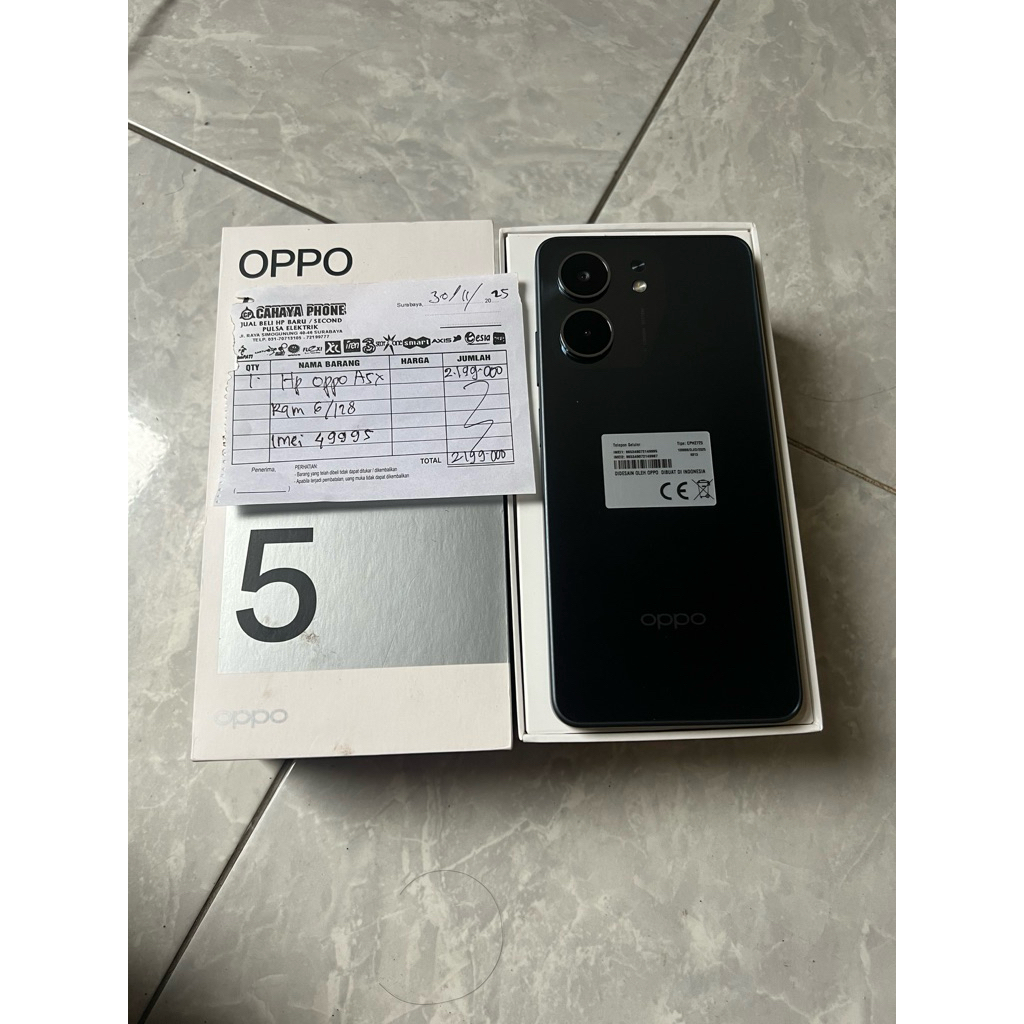 oppo a5x ram6+6/128 baru satu minggu jamin no minus