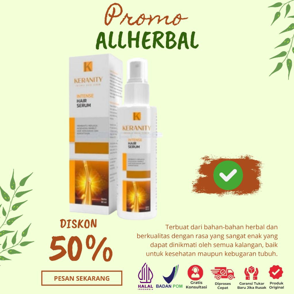 Keranity Hair Serum Atasi Masalah Kebotakan Pada Rambut