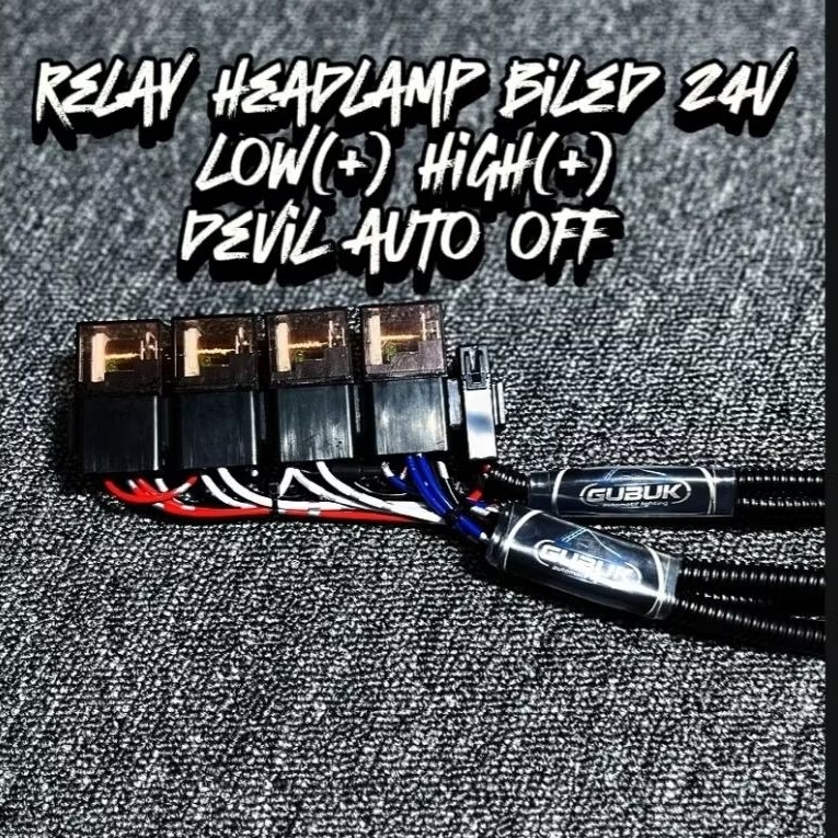Relay headlamp biled 24v low(+) high(+) devil auto off