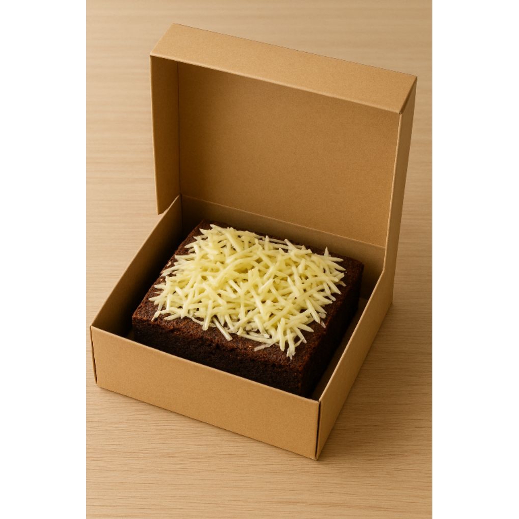 Brownies kukus topping keju