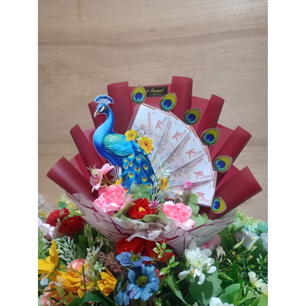 buket merak buket wisuda buket ultah buket kosongan buket terbaru isi 5,10,15,20 lembar slot uang