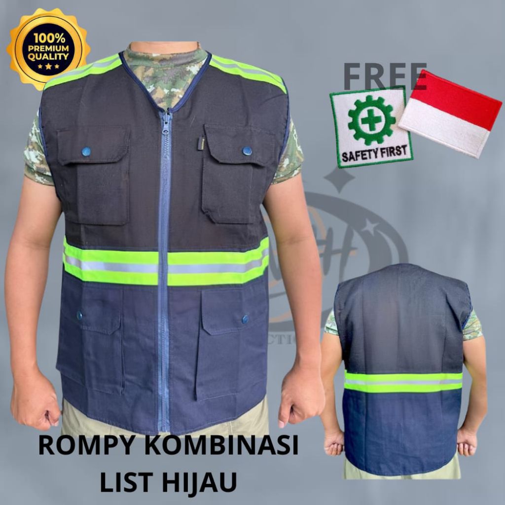 ROMPI KOMBINASI SAFETY LIST HIJAU/ROMPI LIST HIJAU SAFETY KOMBINASI