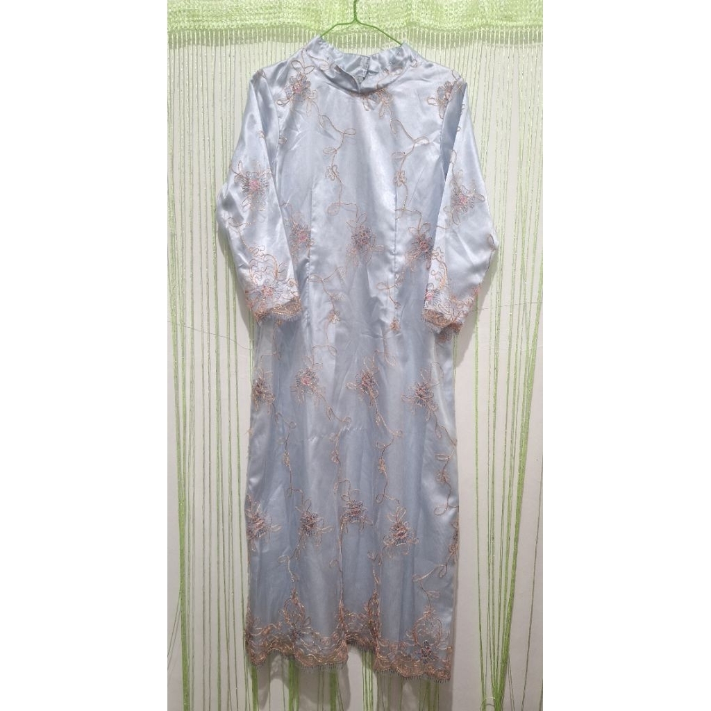 baju pesta baju gamis baju kurung wanita abu-abu
