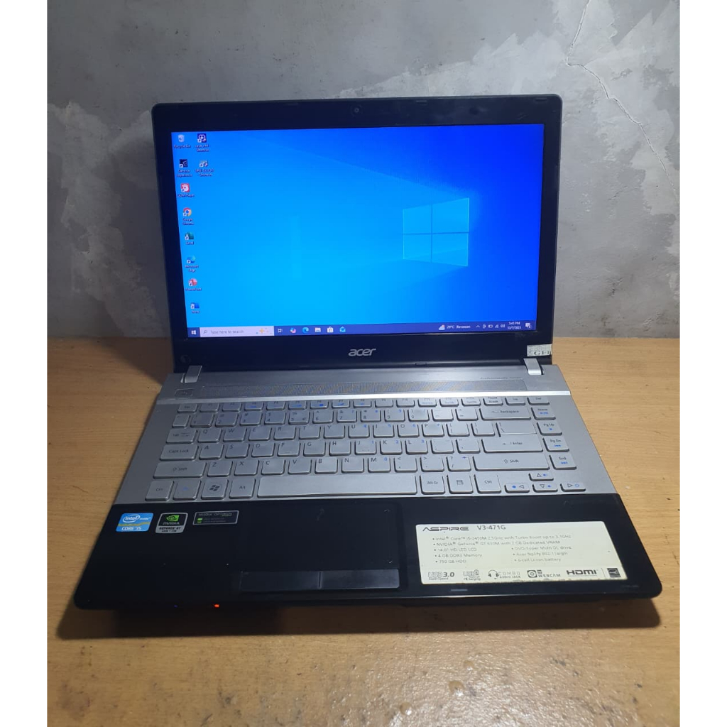 Laptop Acer V3 471 Core i5 Nvidia Game edit SSD