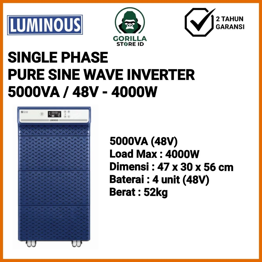 INVERTER LUMINOUS PURE SINE WAVE 5000VA 48V