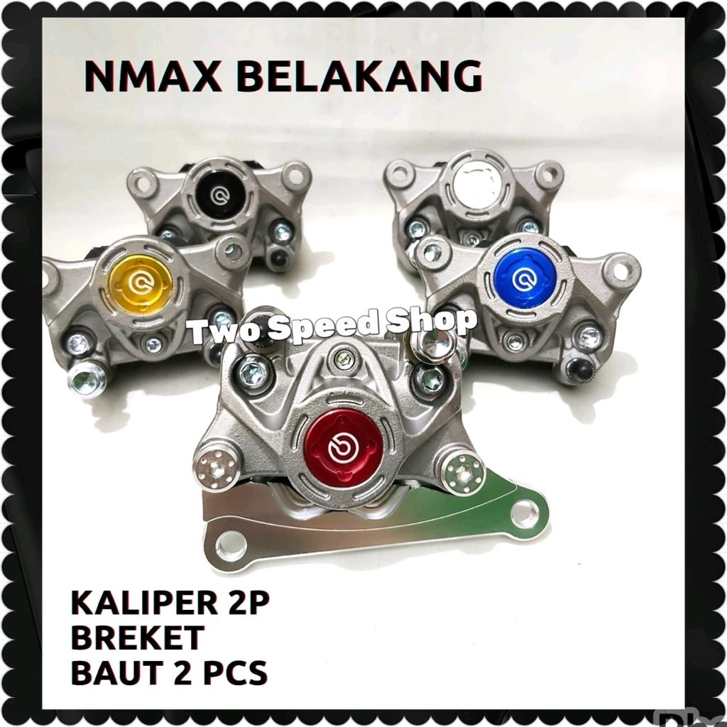 Kaliper 2 piston koin CNC + breket kaliper belakang nmax OLD