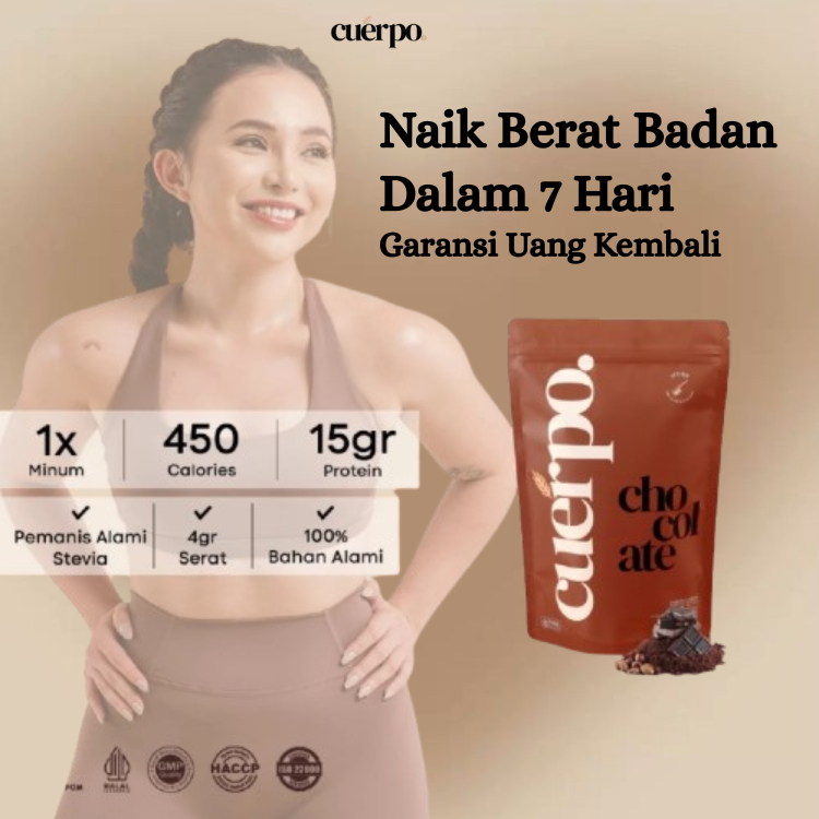 Cuerpo Susu Cokelat Penggemuk Badan Tinggi Protein