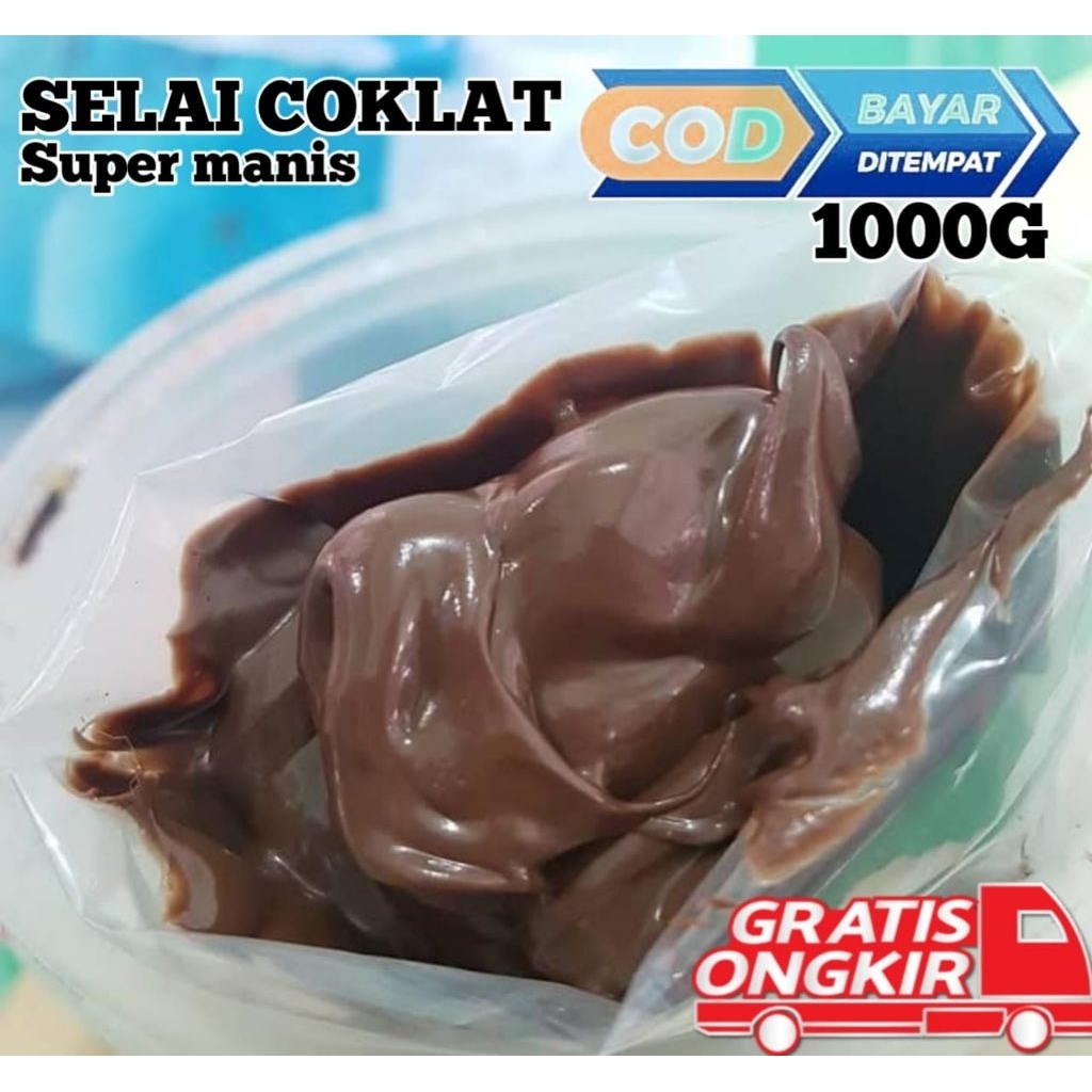 Selai coklat super kenyal manis 1000g kemasan box tahan lama varian rasa beragam selai oles cod baya