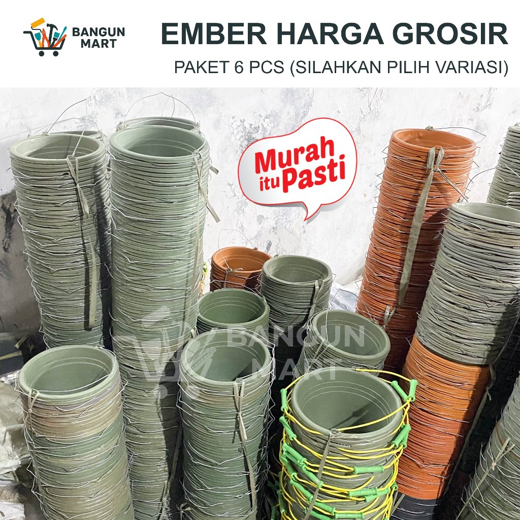 MURAH Ember 6pcs Ember Cor Kecil Orange warna hitam ijo Harga Pabrik - Anti Pecah / Murah / PROMO MU