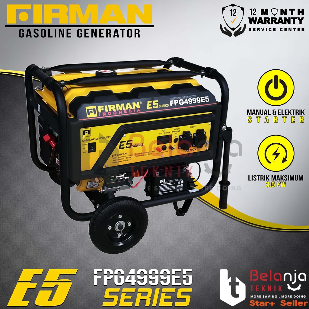 Genset Bensin Firman FPG 4999 E5 3500 Watt Generator Set FPG4999 E5