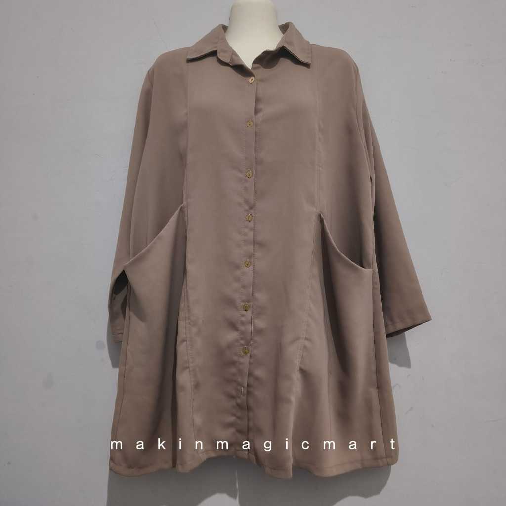 (PL) iMaroon Kemeja Oversize Outer| kode AEO
