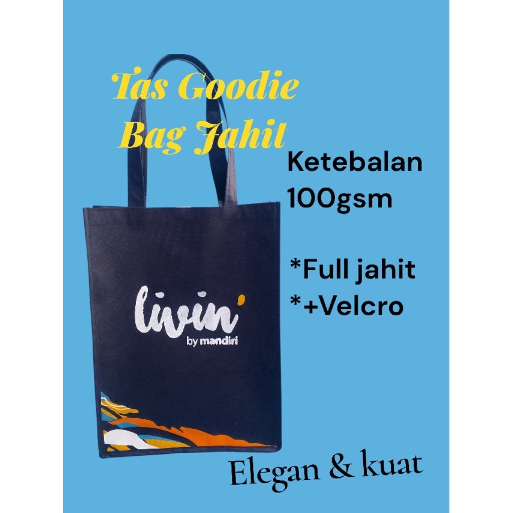 Tas spunbond, tas spunbond jahit custom logo, Tas spunbond 30x40, Goodie bag jahit custom, goodie ba