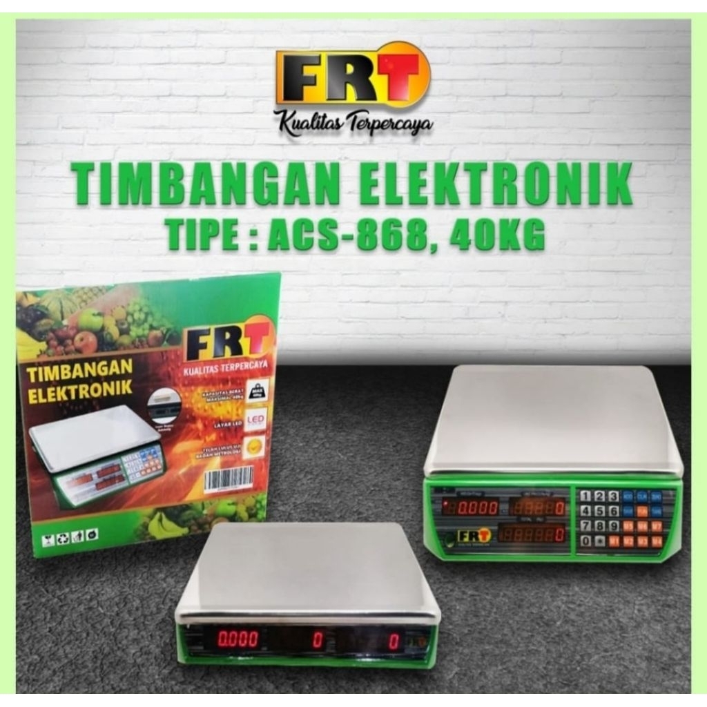 TIMBANGAN DIGITAL 40KG FRT HIJAU 2 SISI LAYAR