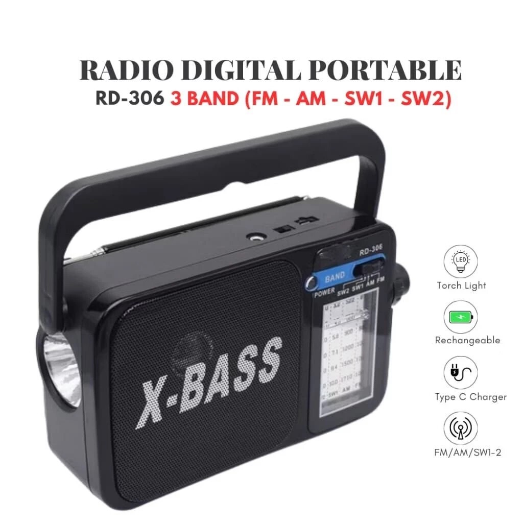 Radio Speaker FM/AM Portable Fleco RD-306 X-Bass