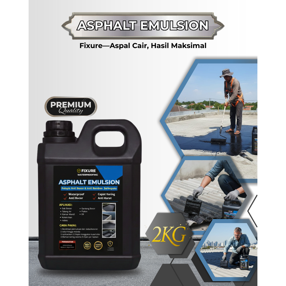 Aspal Cair 2 Kg Solusi Tahan Bocor untuk Dak, Talang, Atap Rumah