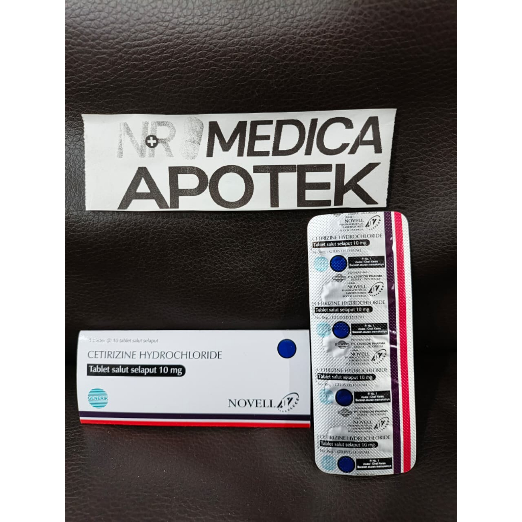 Cetirizine HCL 10mg NOVELL Generik (10 Tablet) / Membantu meredakan alergi