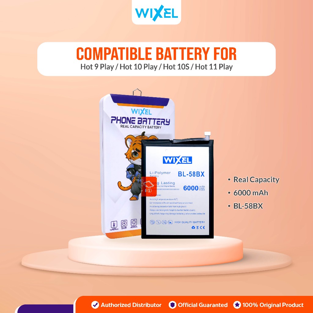 WIXEL Baterai Double Power BL-58BX BL58BX Infinix Hot 9 Play X680 Hot 10 Play X688 X688C Hot 10S X68