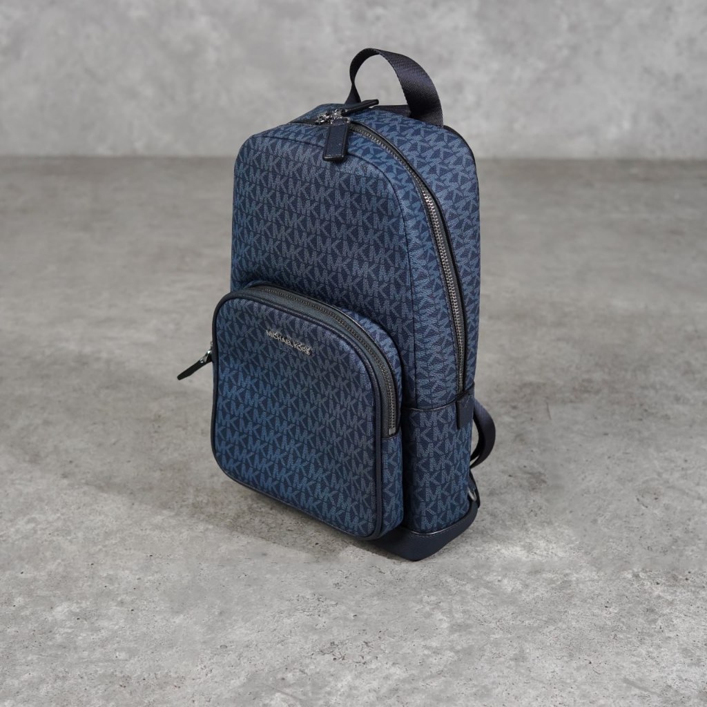 Tas MK MONOGRAM NAVY ZIP CROSSBODY BAG 100% ORIGINAL