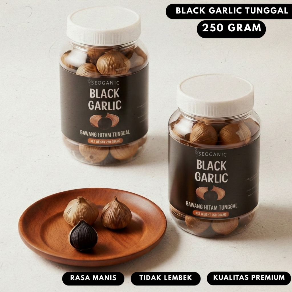 BLACK GARLIC TUNGGAL 250GRAM - BAWANG HITAM LANANG