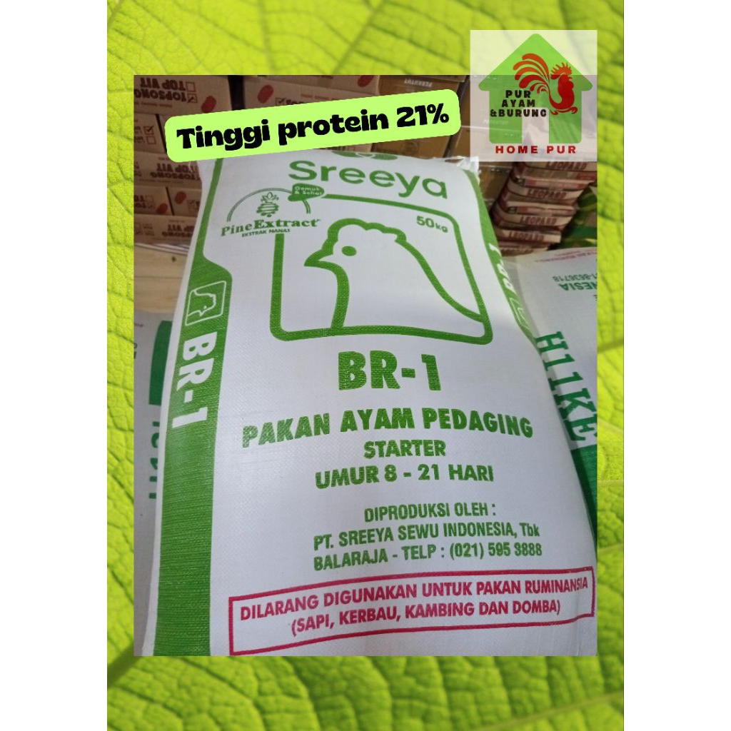pur ayam protein 21% sreeya/pembesaran/DOC 1kg