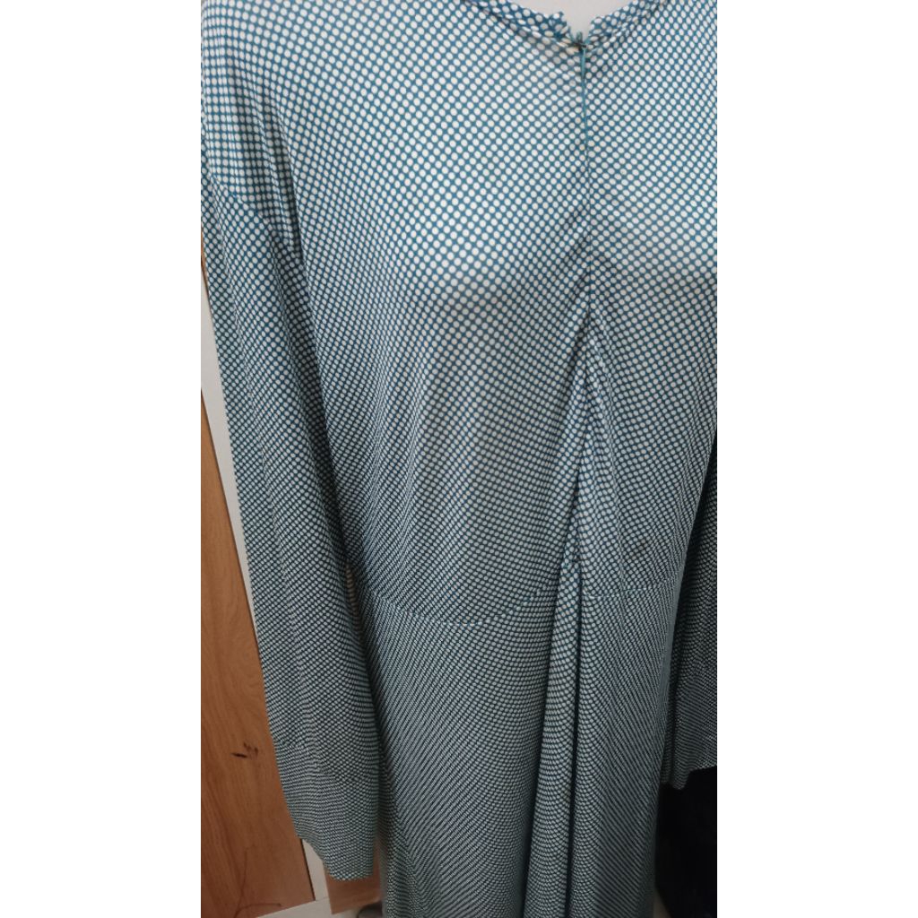 pl Daster polka hijau bahan jersi Cantik super Jumbo Sale minus