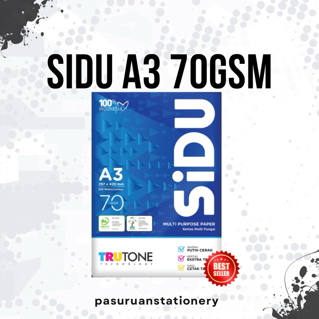 Kertas HVS Sidu A3 70gsm 500 Lembar Ready