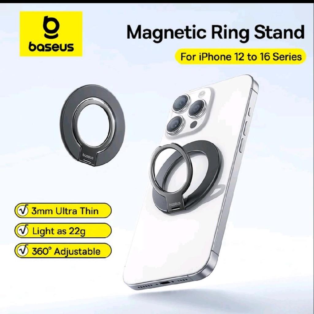 BASEUS MAGNETIC STAND HOLDER MAGPRO 3 ULTRA SLIM RING PHONE STAND / DUDUKAN HP