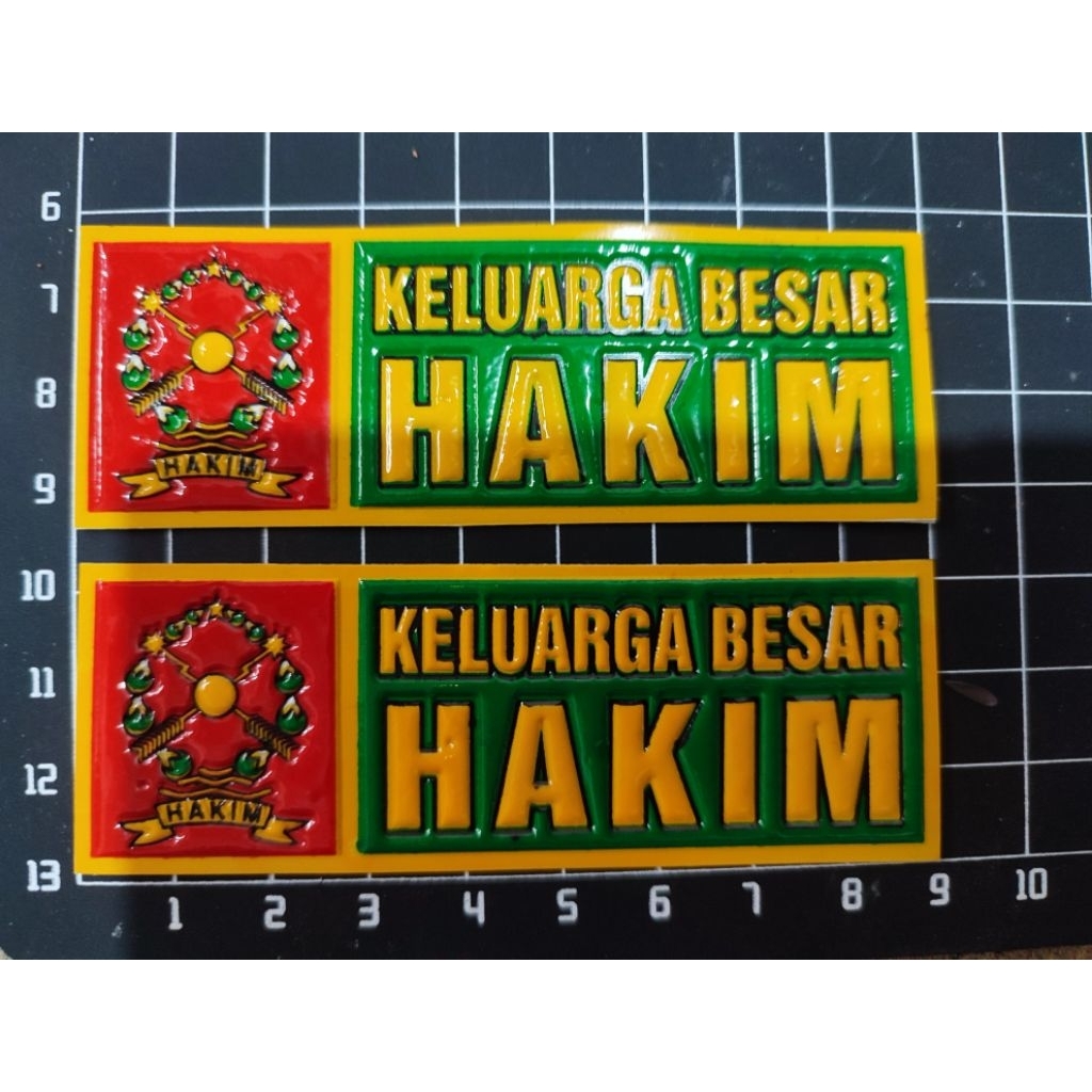 Stiker Embos Plat No. Motor / Mobil Keluarga Besar Hakim 1 Pasang