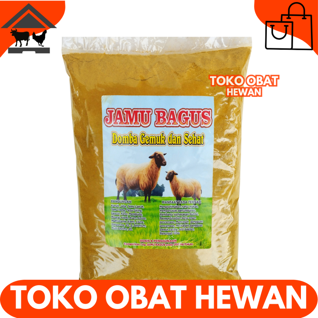 JAMU BAGUS 1 KG - HGP Jamu Ternak Meningkatkan Nafsu Makan & Kesehatan Sapi Kambing Domba