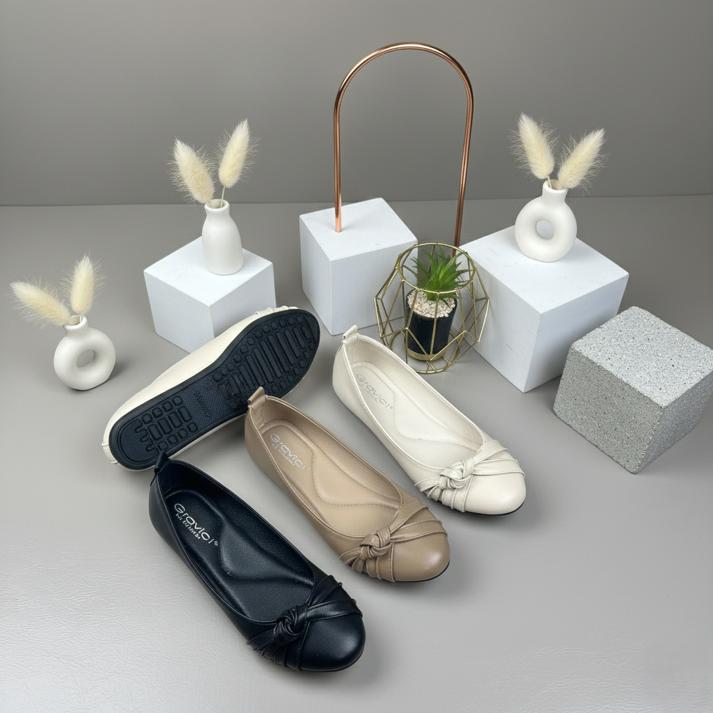 GRAVICI -Sepatu Flat Shoes Wanita Sepatu Kerja Wanita  AS-13 Slip-On Perempuan Korean Style
