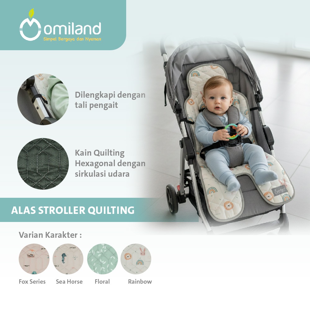 Omiland Alas Stroller Bayi Car Seat Padding/Alas Kursi Makan & Bantal Quilting Premium
