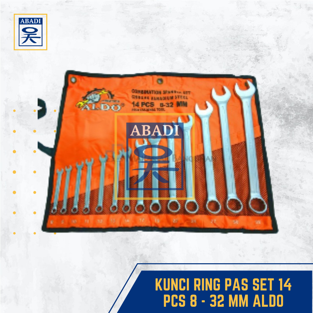 KUNCI RING PAS SET 14 PCS 8 - 32 MM ALDO