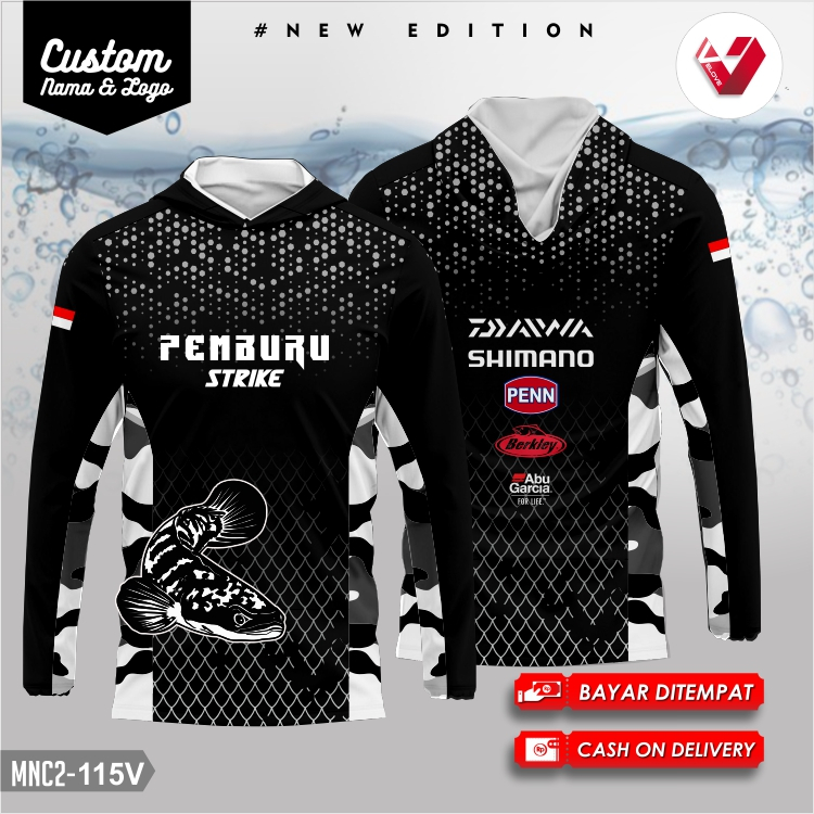 Baju Jersey Mancing / Kaos Fishing / Baju Fishing Mania / Mancing Club FullPrint GRATIS NAMA & LOGO.