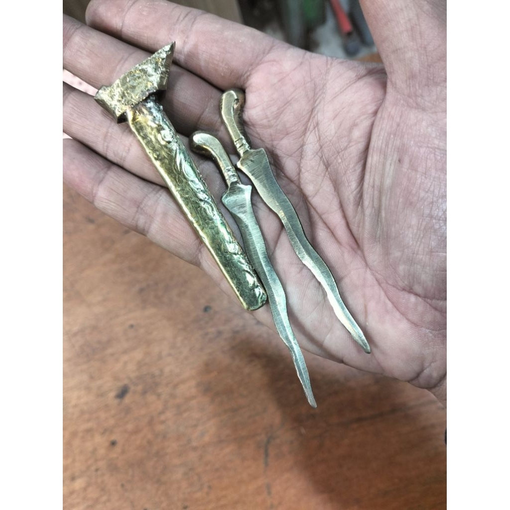 koleksi keris Kuningan double/keris tembaga mini double