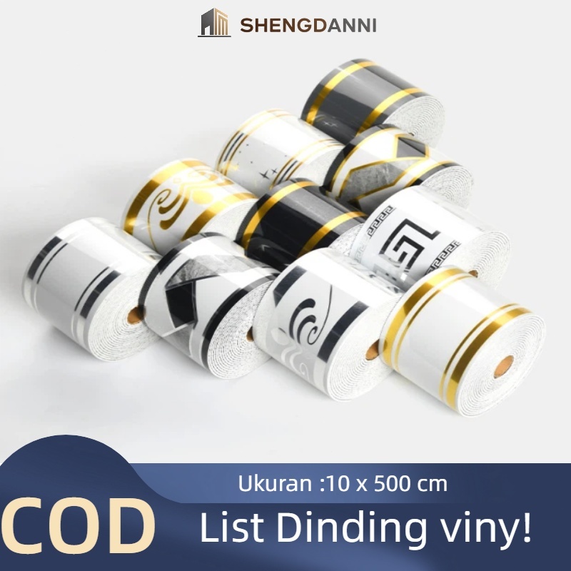 5 Meter x 10cm  List Wallpaper Dinding Plint Lantai Tempel PVC Stiker Foam Skirting Bawah