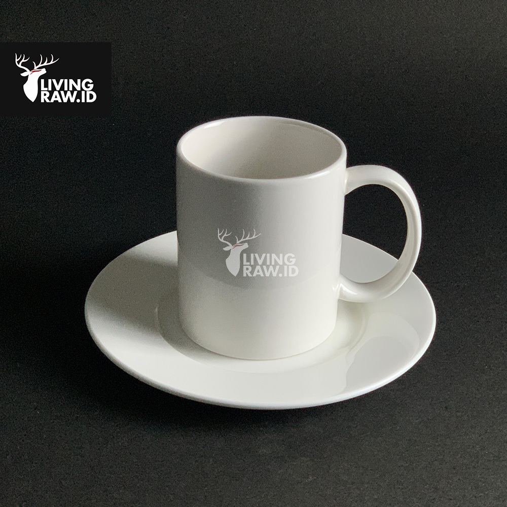 MUG POLOS COATING BAHAN KERAMIK / MUG COATING HITAM PUTIH SABLON Mug Keramik Corel Hitam Putih Polos