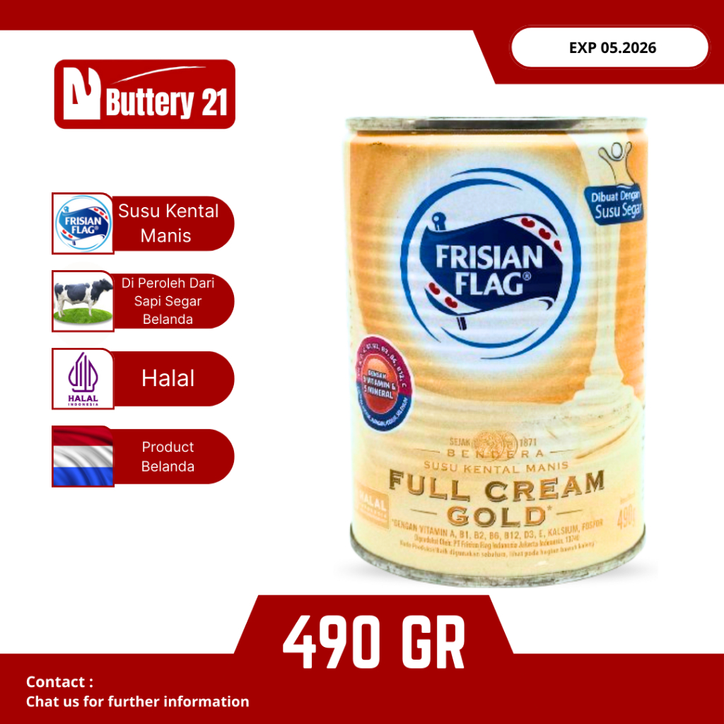 FRISIAN FLAG FULL CREAM GOLD 490 GR/SUSU KENTAL MANIS GOLD/SUSU KALENG FRISIAN FLAG GOLD